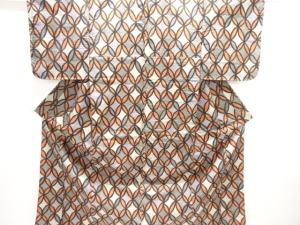 大正ロマン　七宝模様織り出し銘仙着物